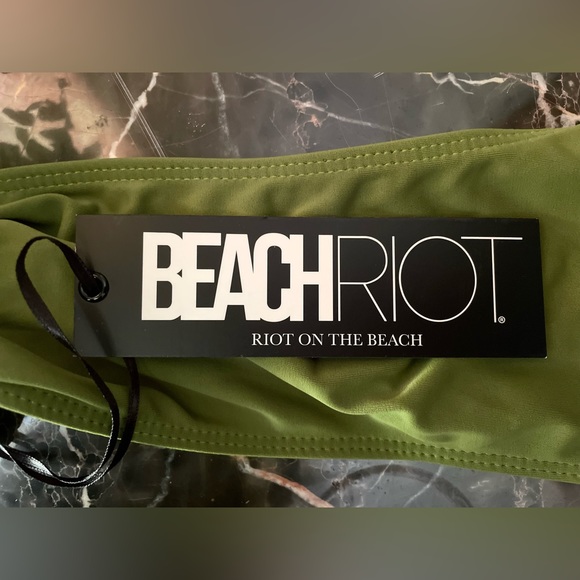 Free People Green Bandeau Bikini Top Size S L Lex Basic Swimsuit Surfer Boho - Picture 10 of 11